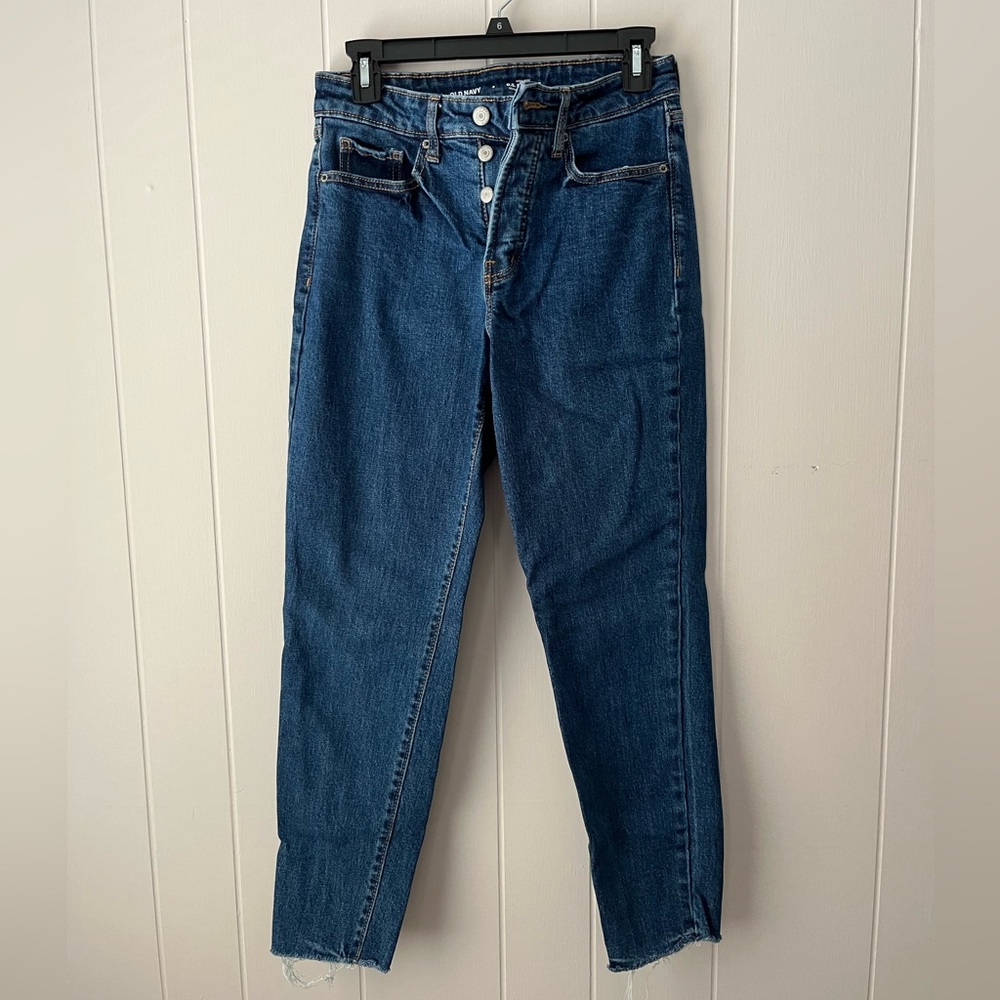 Old Navy High Rise Dark Wash OG Straight Slim Pockets Women Size 2